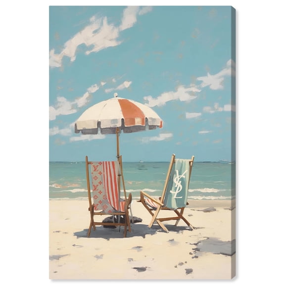 Clear Skies Beach II Canvas Glam Coastal Wall Art by Art Remedy, Gallery Wrapped, 16" x 24"