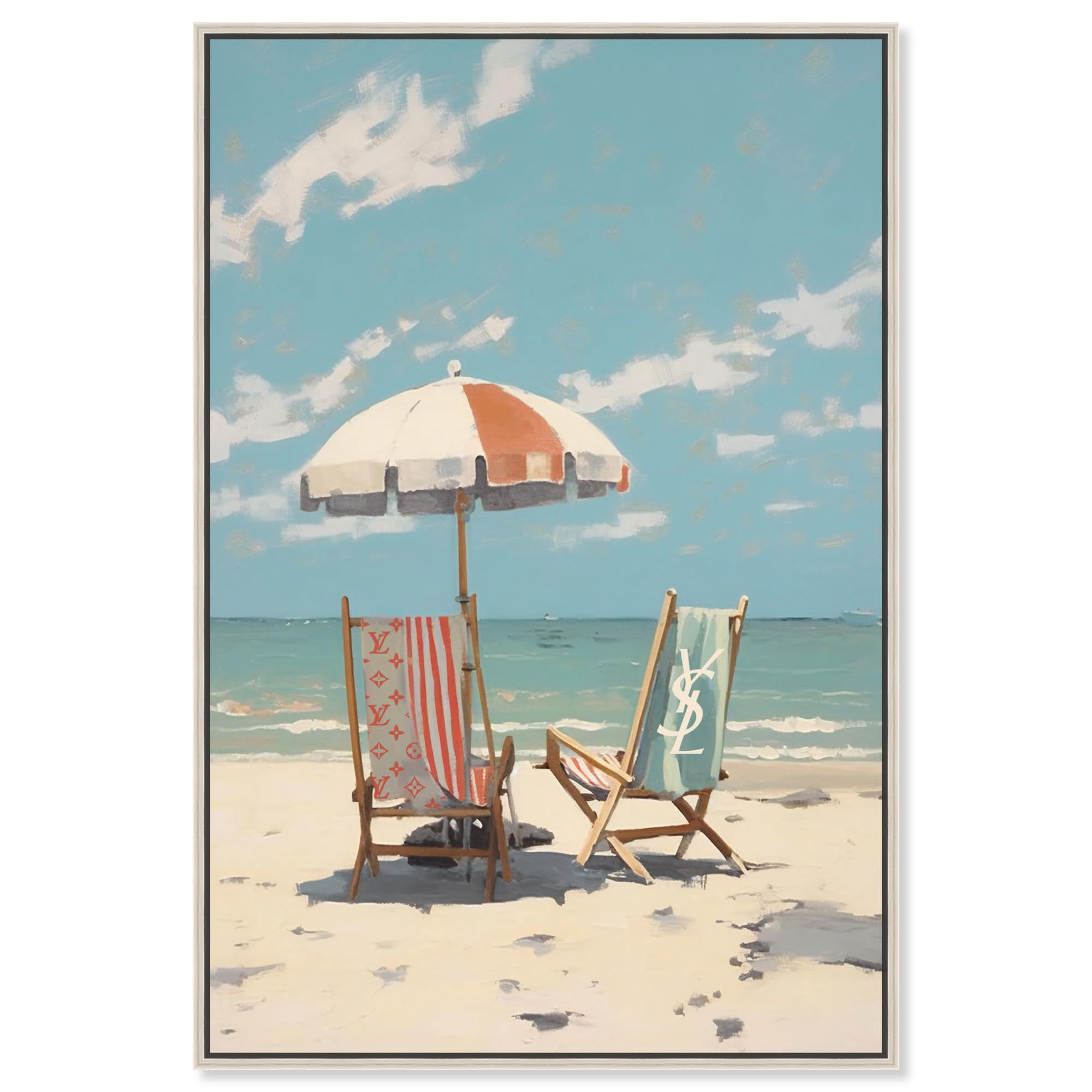 Clear Skies Beach II Canvas Glam Coastal Wall Art by Art Remedy, Silver ...