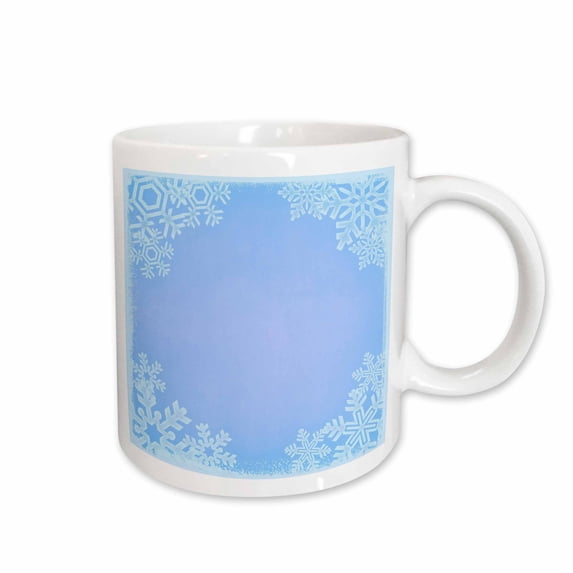 3drose, Clear Sky Blue Christmas Snowflakes- Holiday Art, 15oz Mug