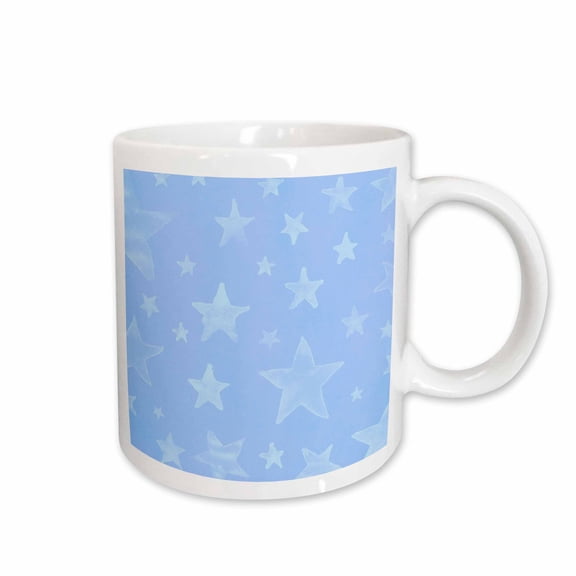 3drose, Clear Sky Blue Stars- Art Designs- Whimsical, 15oz Mug