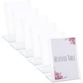 thumbnail image 1 of Clear Slant Back Plastic Sign Holder, Vertical Display Stand (5 x 7 in, 6 Pack), 1 of 9