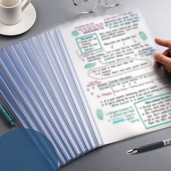 Clear Slide Report Covers with Sliding Bar - Heavy Duty Document Organizer for Business Interviews Resumes Important Papers office File Management Professional Presentation Portfolio Binder