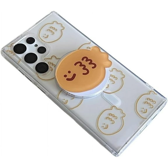 Clear Slim Cute Case for Samsung Galaxy S23 Ultra, Kawaii Cute Fish Magnet Kickstand Clear Protective Cover for Women Girls (Samsung Galaxy S24 Ultra)