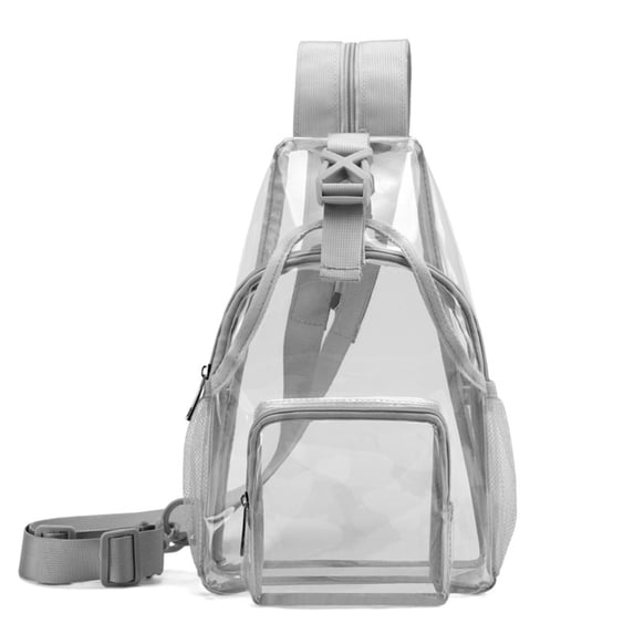 Clear Sling Backpack, Stadium Approved Clear Chest Bag, Transparent Crossbody Fanny Pack, Adjustable Strap Clear Shoulder Bag, Clear Single Shoulder Pack, Lightweight Clear Event Bag