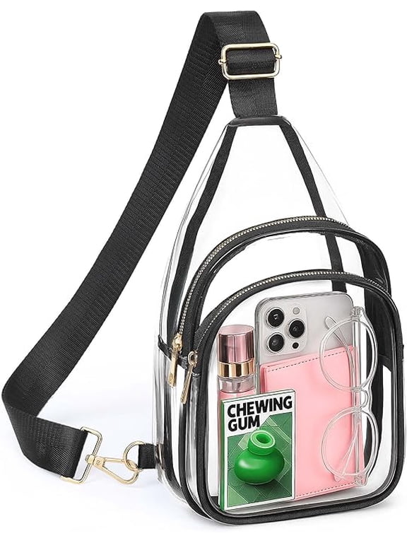 Clear Sling Bag for Stadium Events, Clear Purse for Women, Stadium Approved Crossbody Handbag for Concerts Sports Fan