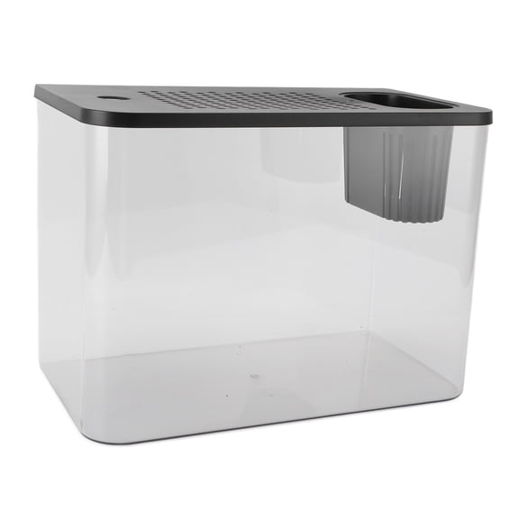 Clear Small Fish Tank Plastic Desktop Aquarium and Micro Landscape Terrarium for Goldfish Shrimp Betta Turtle, 12.4 x 7.1 x 8.9 Inches / 31.6 x 18.0 x 22.5 cm