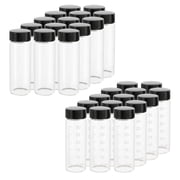Clear Small Glass Vials with Scale14pcs Black Screwcap Liquid Sampling Sample Glass Bottles for Chemistry Lab Chemicals 28pcs 30ml