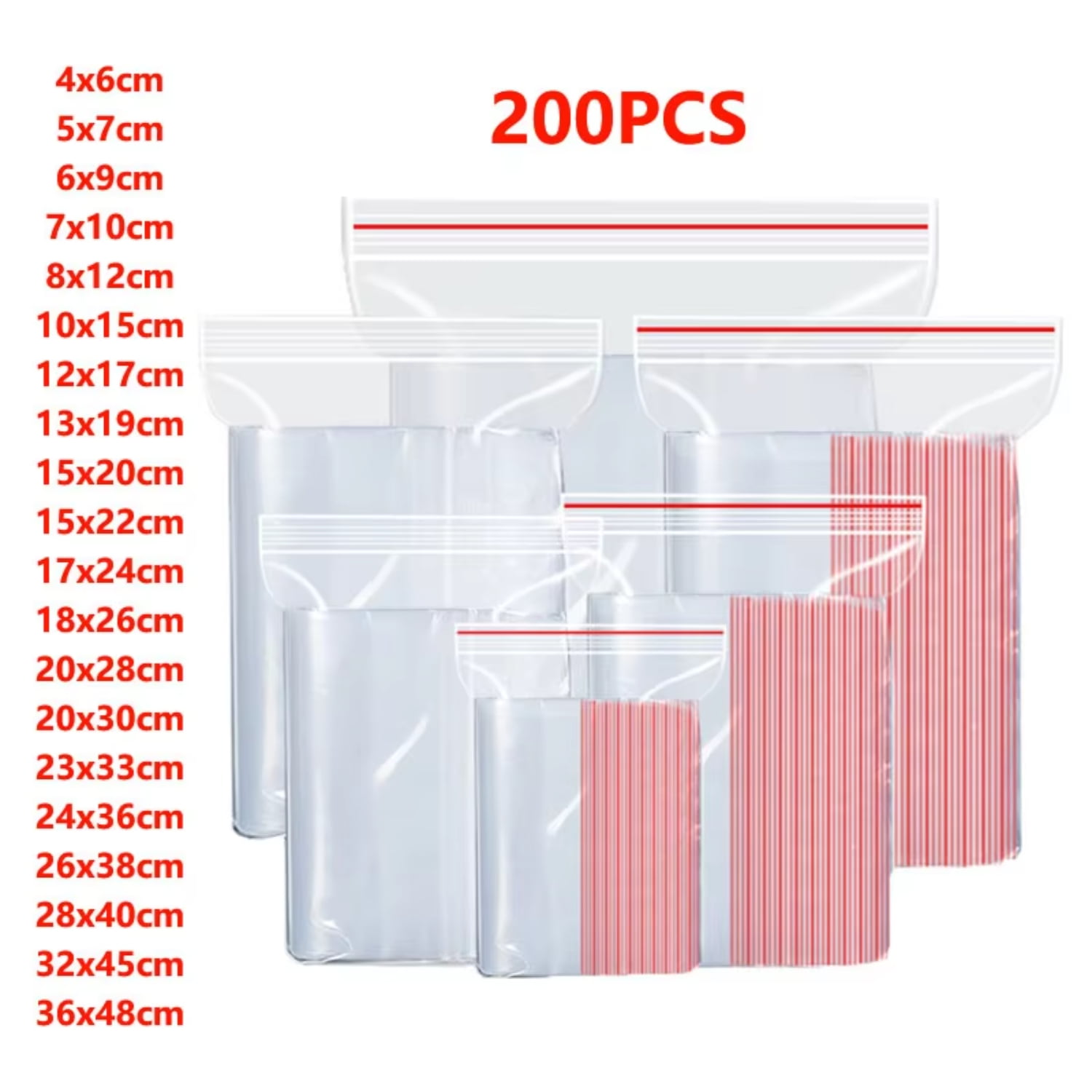 Clear Small Reclosable Transparent Zip Lock Plastic Bags for Food