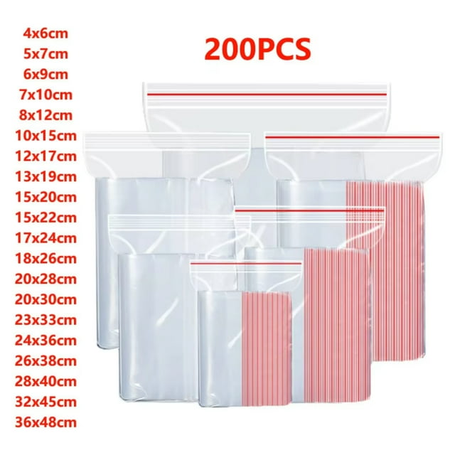 Clear Small Reclosable Transparent Zip Lock Plastic Bags for Food