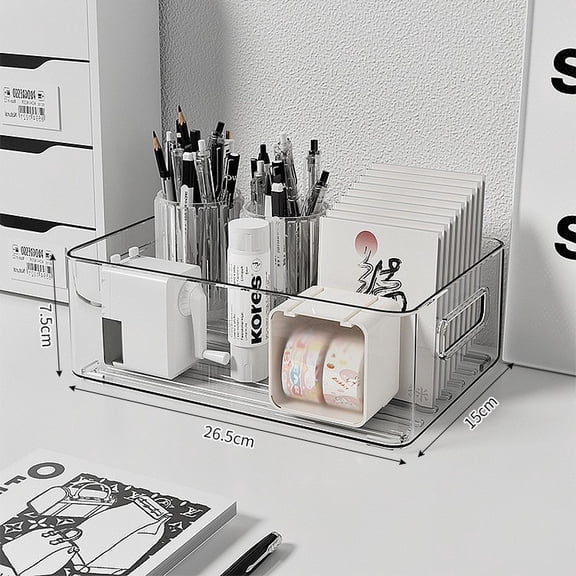 Clear Snack Organizer Bin, Pantry Storage Container No Lid, Plastic Food Organizer for Chips Candy Packets, Kitchen Cabinet Countertop Fridge Organizer