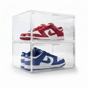 Kicks & Co XL Clear Plastic Shoe Storage Box, Stackable with Lids for Sneakers up to Size 13, 2 Pack