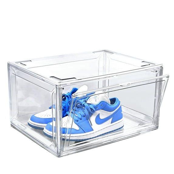 Clear Sneaker Box: Acrylic Stackable Shoe Box with Lids 1 Pack