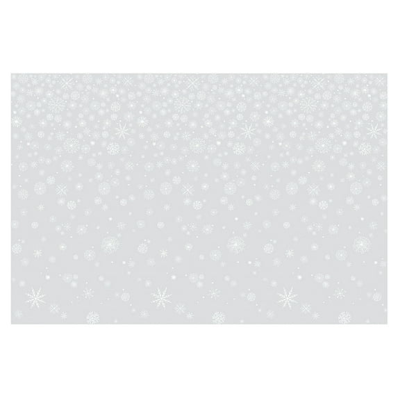Clear Snowflake Print Backdrop - Party Decor - 3 Pieces