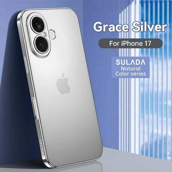 Clear Soft TPU Case for iPhone 17, Ultra Slim Plating Rubber Shockproof, Anti-Yellowing, Scratch-Resistant, Wireless Charging Compatible, Enhanced Protection For iPhone 17,Silver