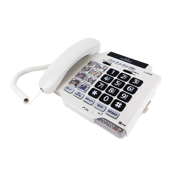 Clear Sounds CSC500 Amplified Landline Phone with Speakerphone and Photo Frame Buttons - Up to 30dB Amplification, T-Coil Hearing Aid Compatible