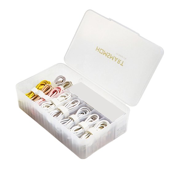 Clear Spacious Electronic Wire Storage Container Desktop Accessories Organizers With Lid For Neat Workspaces Arrangement