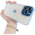 thumbnail image 1 of Clear Sparkly Phone Case Compatible iPhone 13 Case with Bling Cute Diamond Camera Lens Cover, Soft TPU Shockproof Protective Glitter Case for Girls Women (Blue), 1 of 11