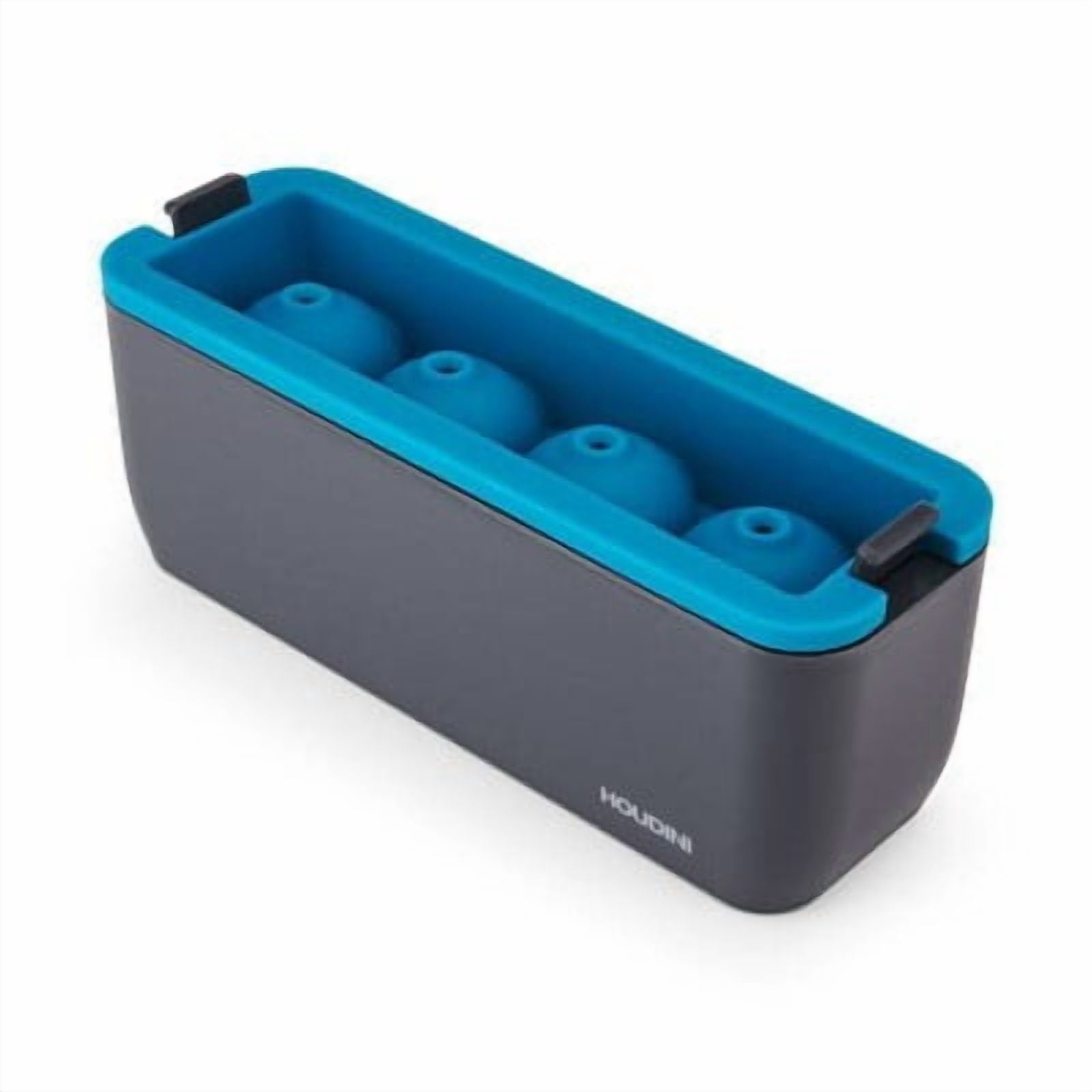 Clear Sphere Tray: Silicone Ice Mold  Maker, 4-Cavity, Dishwasher Safe, Turquoise Blueharcoal Gray