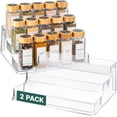 thumbnail image 1 of Clear Spice Rack (2-Pack) – 3-Tier Acrylic Organizer for Cabinet – Deep Spice Shelf – 10.4 x 9.6 x 4 Inches – Holds Seasoning and Condiments, 1 of 4