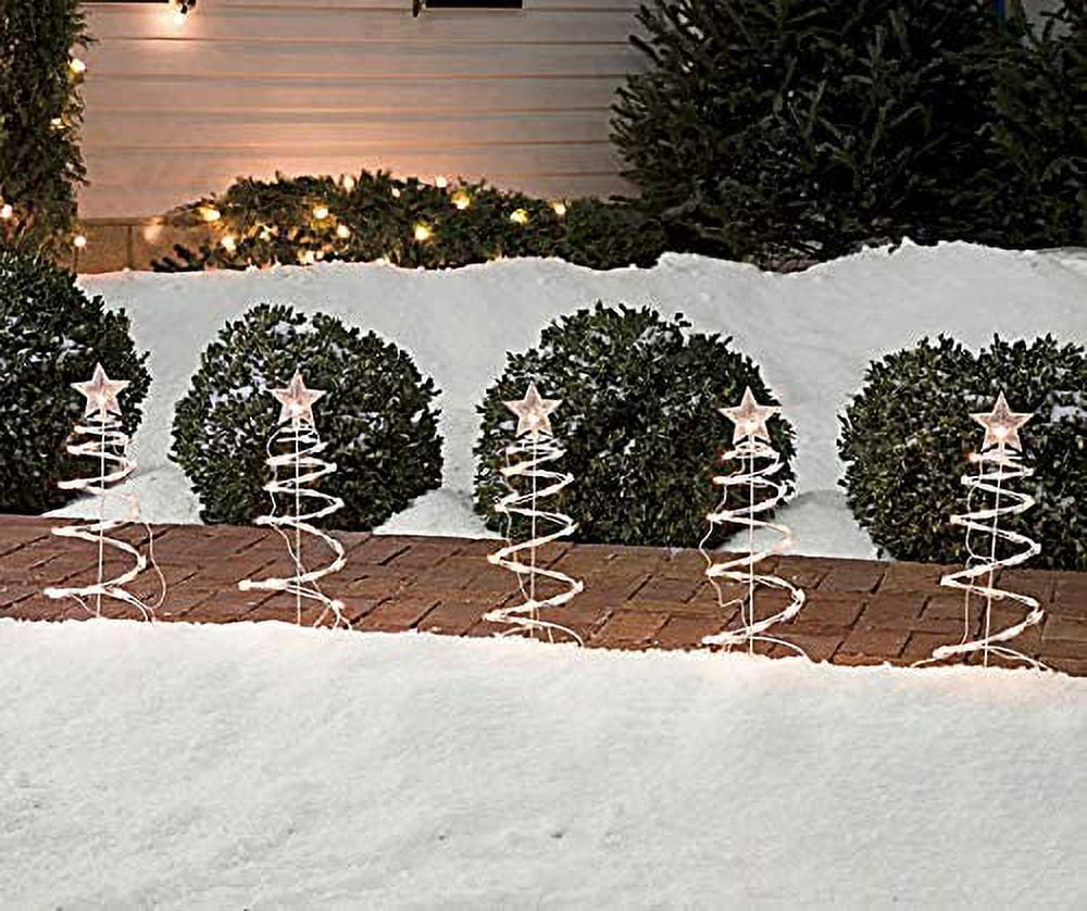 Clear Spiral Christmas Tree Pathway Markers Five Trees Included
