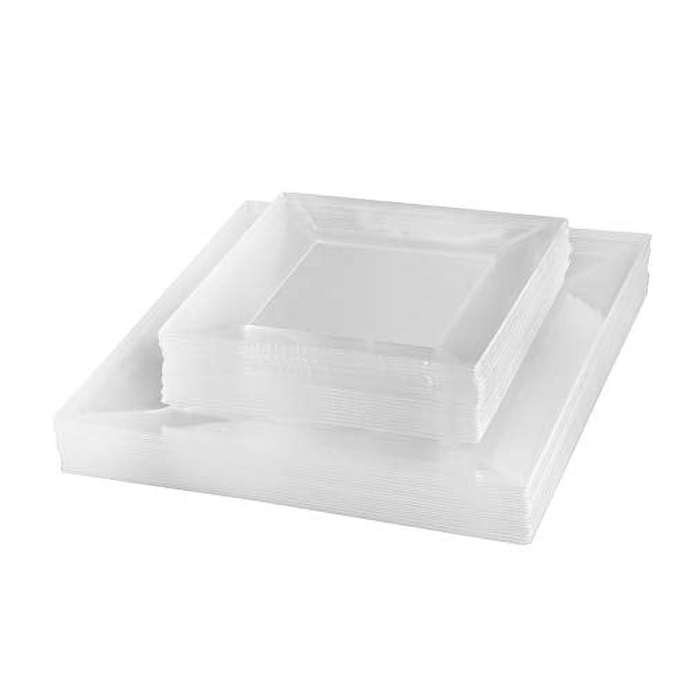 Clear Square Plastic Plates Disposable Wedding Party Plates 40 Pack