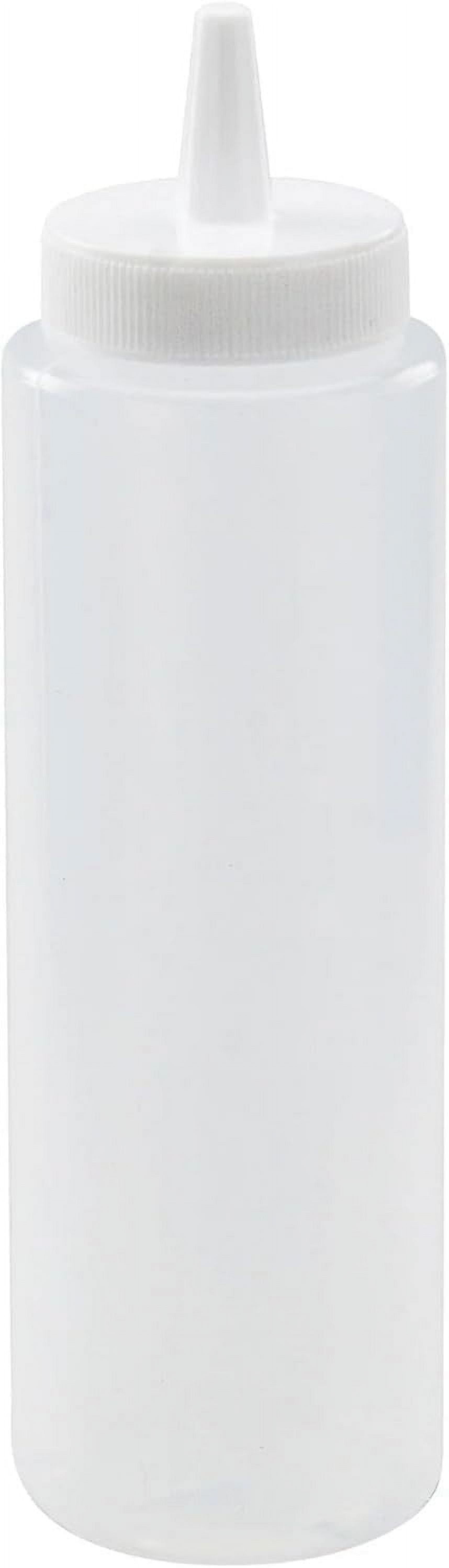 8 oz Plastic Condiment Squeeze Bottles Squirt Bottle for Sauces, Dressing, Arts and Crafts, Ketchup, Mustard, Oil, BBQ - Clear Reusable Small Plastic Containers, BPA Free, Dishwasher Safe (12)