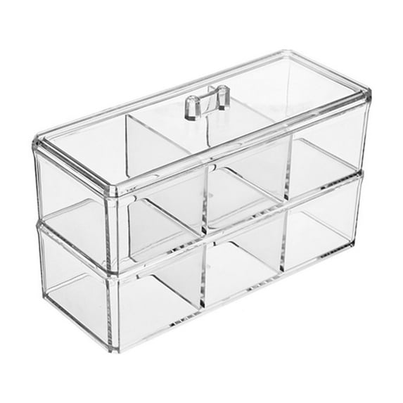 Clear Stackable Acrylic Storage Box with Lid | 3-Tier Organizer for Jewelry, Hair Accessories & Beauty Products | Dustproof Rectangular Design | 9.45 x 5.51 x 3.94 Inches