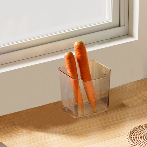 Clear Stackable Fridge Organizer Bins – BPA-Free Transparent Vegetable & Fruit Trays, 4.7x4.6in Non-Slip Door Storage (Space-Saving, Dishwasher-Safe) transparent