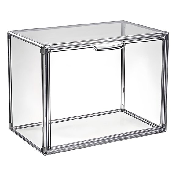 Clear Stackable Storage Container with Lid, Book and Cosmetic Display Case for Large Figures and Collectibles, Shoe Organizer and Glass Food Storage Containers with Lids