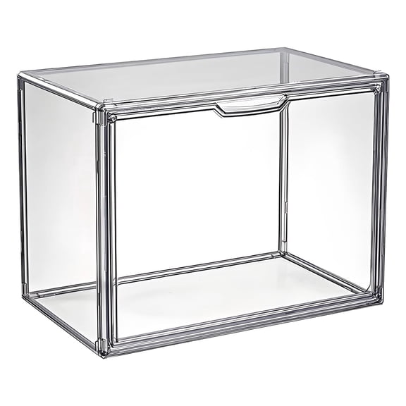 Clear Stackable Storage Container with Lid for Books Cosmetics Large Collectibles Display Shoe Organization