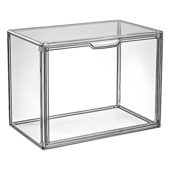 Clear Stackable Storage Container with Lid for Books Cosmetics Large Collectibles Figures Display and Shoe Organization
