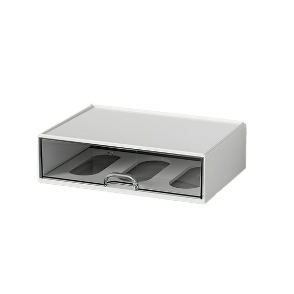 Clear Stackable Storage Drawers Desktop Drawer Storage Box with Transparent Compartments, 20.8x14.3x15.5cm Multifunctional Organizer, Small Office Desk with Drawers