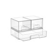 Clear Stackable Storage Drawers Set of 5, Plastic Organizer Bins ...