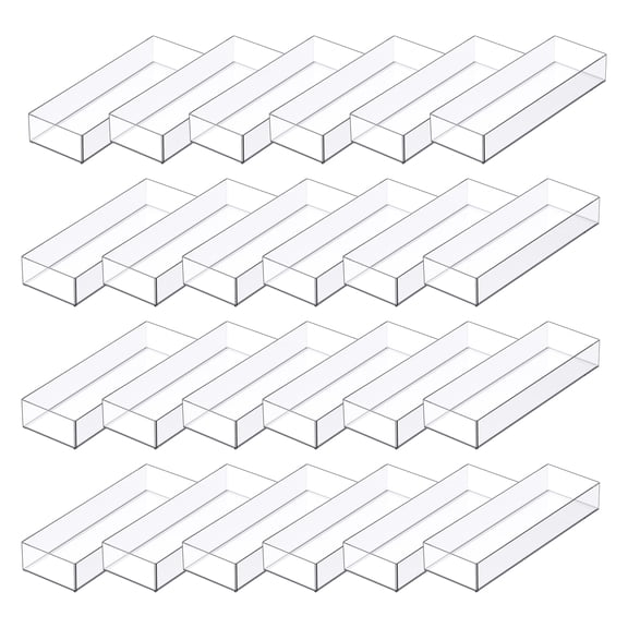 Clear Stacking Storage Tray by Simply Tidy Slim Plastic Organizer for Pens - Stickers - Stamps & Craft Tools - Stackable Design - 24 Pack