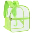 thumbnail image 1 of Clear Stadium Approved Backpack 12x12x6 Inches, PVC Transparent Bookbag With Reinforced Wide Padded Shoulder Straps, Lightweight See Through Daypack For Concerts Festivals And Work, Green (Green), 1 of 8