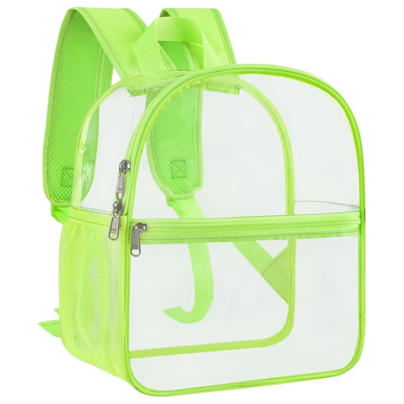 Clear Stadium Approved Backpack 12x12x6 Inches, PVC Transparent Bookbag With Reinforced Wide Padded Shoulder Straps, Lightweight See Through Daypack For Concerts Festivals And Work, Green (Green)