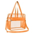 thumbnail image 1 of Clear Stadium Approved Backpack 12x12x6 Inches, PVC Transparent Bookbag With Reinforced Wide Padded Shoulder Straps, Lightweight See Through Daypack For Concerts Festivals And Work, Orange (31.00CM), 1 of 5