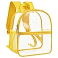 thumbnail image 1 of Clear Stadium Approved Backpack 12x12x6 Inches, PVC Transparent Bookbag With Reinforced Wide Padded Shoulder Straps, Lightweight See Through Daypack For Concerts Festivals And Work, Yellow (Yellow), 1 of 8