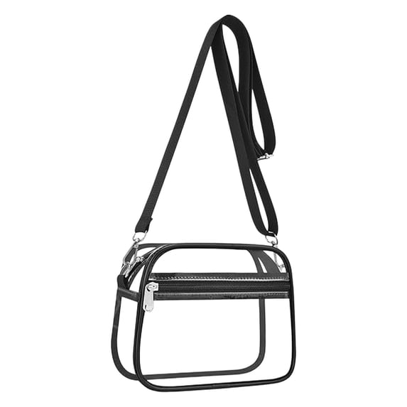 Clear Stadium Approved Bag for Sports Events Concerts Festivals Crossbody Handbag with Adjustable Strap (S,20*6*15cm)