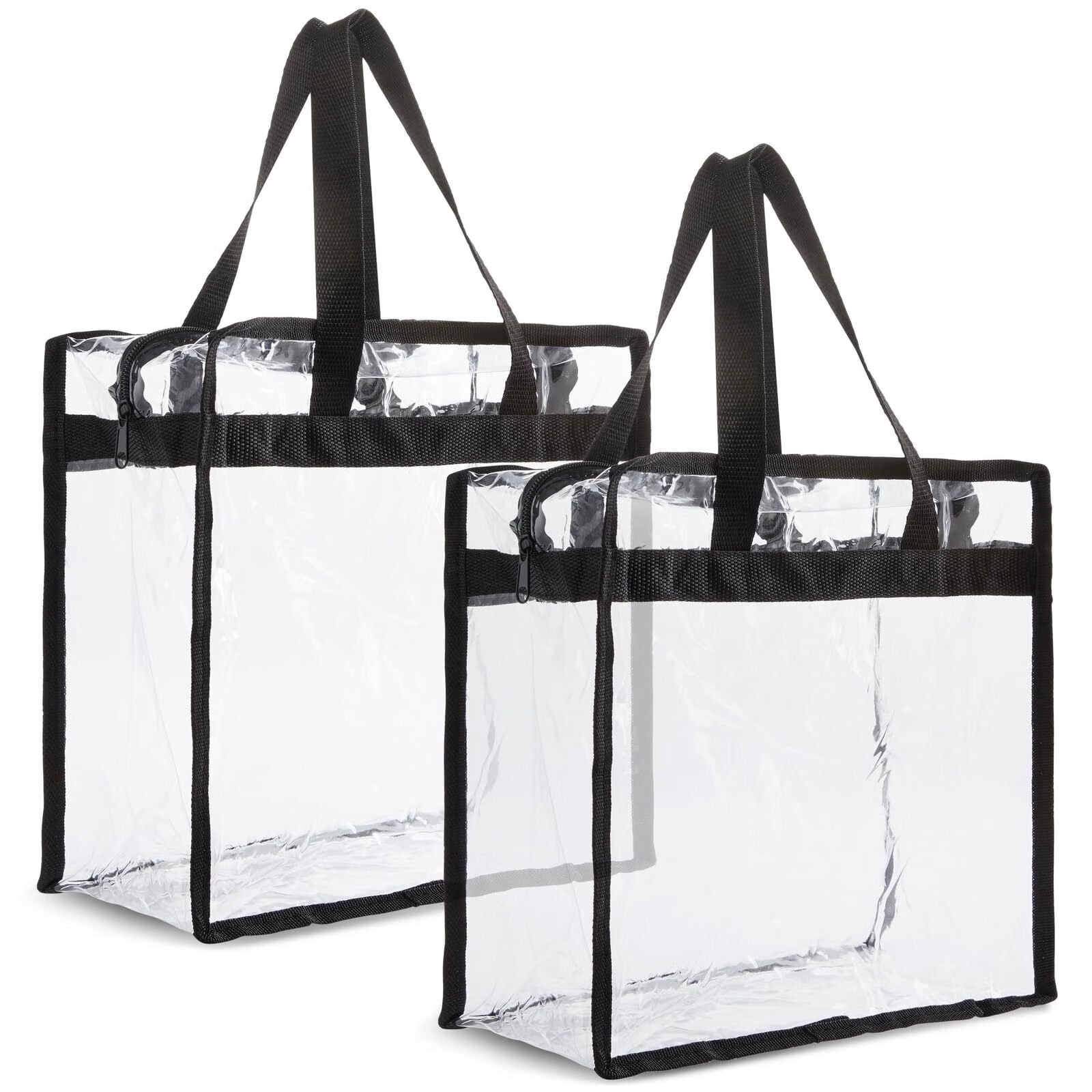 Clear Stadium Approved Bags - 12x6x12 Large Transparent Tote Bags