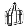 thumbnail image 1 of Clear Stadium Approved Bags - Large Transparent Tote Bags with Zippers and Handles for Concerts, Sporting Events, Music Festivals, Work, School, Gym,Black, 1 of 8
