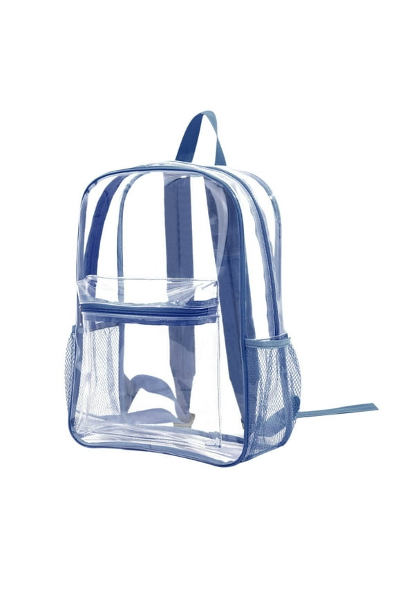 Clear Stadium Backpack | 11" x 15" x 5.1" Transparent Plastic Bag | Approved for Concerts & Sports Events | 4-Pocket Design | Water-Resistant Vinyl | Easy-Clean Surface | Unisex for Adults & Teens