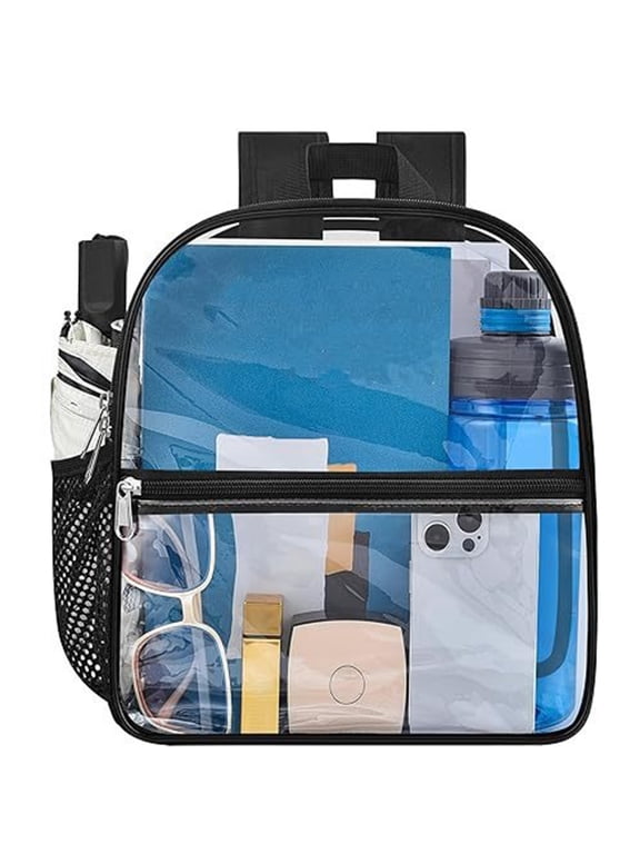 Clear Stadium Backpack 12x6x12 Mini Small Clear Bag Stadium Approved Great for Games Sport Events Festival Concerts,Women Men Unisex