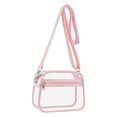 thumbnail image 1 of Clear Stadium Carry Bag, Adjustable Strap Plastic Security Purse, Mini Transparent Stadium Bags, Lightweight Top-Handle Handbag, Compliance Tote for Game & Concert Access,Pink, 1 of 7