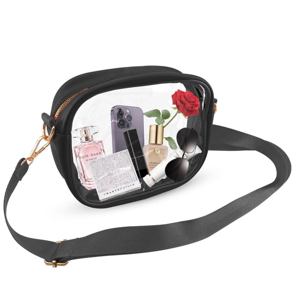 Clear Stadium Crossbody Bag with Adjustable Strap,Transparent Concert Bag for Sports Events and Stadium Use