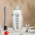 thumbnail image 1 of Clear Stainless Steel Cocktail Shaker with Scale Cup 9oz, Built-in Measurement Protein Shaker for Milk Tea, Home Bar Mixing Tool, By VINOIC, 1 of 6