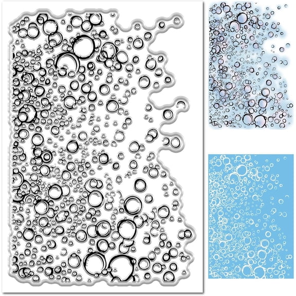 Clear Stamp for Card Making Blue Drop of Water Raindrop Rubber Silicone Background Reusable Transparent Seals for Journaling Gift DIY Scrapbooking Embossing Album Photo Craft Decor 1sheet