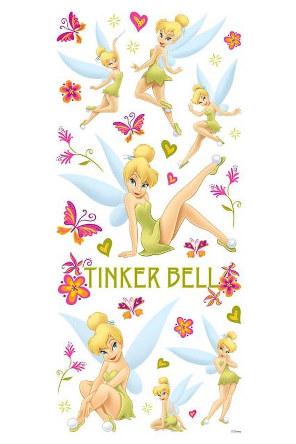Clear Sticker - Disney Tinker Bell Think Tink! w/ Glitter 5.5'' x 12'' Toys Gifts Stationery New pdfascb1