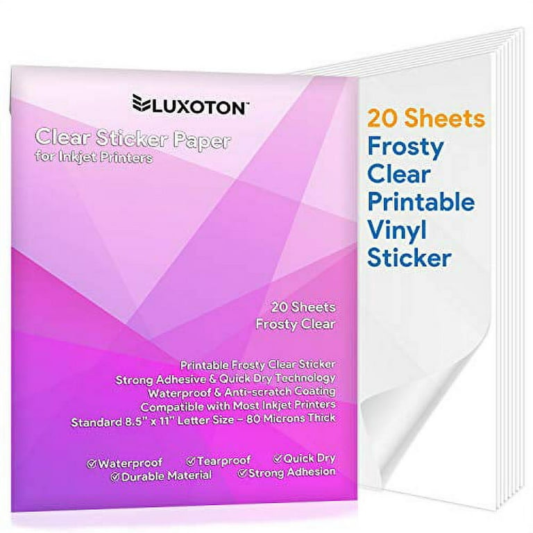 Printable Vinyl Sticker Paper Inkjet Frosty Clear 50 sheets – AIVA Paper  Group