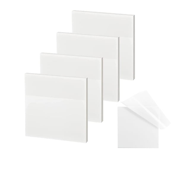 Clear Sticky Notes 3x3 Inch, Translucent Self-Adhesive Waterproof Note Pads for Books Annotation, Office Documents, Whiteboards, 200 Sheets, Clear